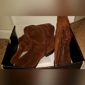 Wide calf brown boots